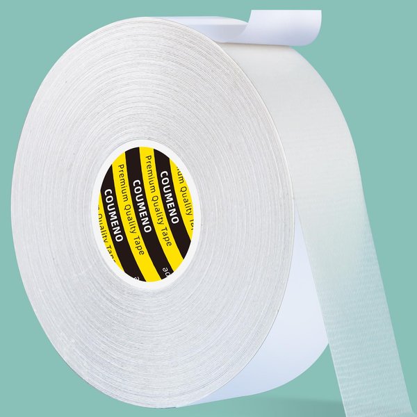 COUMENO Double Sided Tape Heavy Duty Tape and Carpet Tape High Tack,Multipurpose Non-Marking Tape Removable No Residue, Easy Tear, Suitable for Office and Home Easy to Use Mounting Tape 0.79inX164FT