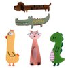minkissy Cartoon Cute Hair Clips 5pcs Animal Hair Barrettes For Girls Lovely Cat Dog Acrylic Alligator Hairgrip Hair Decorative Headwear Girls Hair Accessories（Random Style）