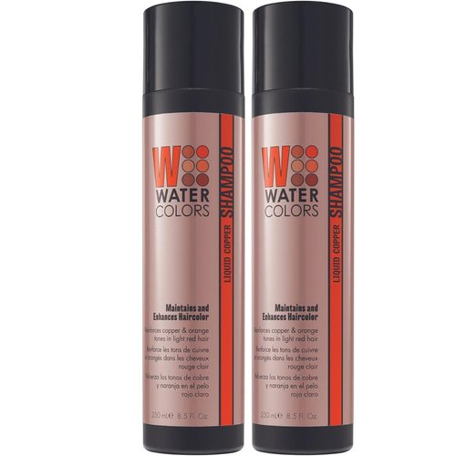 Watercolors Color Depositing Shampoo, Semi Permanent Hair Color 8.5 oz - LIQUID COPPER (2 PACK)