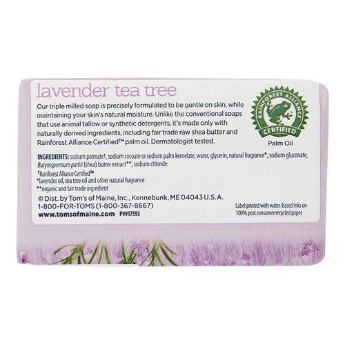 Tom's of Maine Natural Beauty Bar Soap With Raw Shea Butter, Lavender Tea Tree, 5 Ounce, 6 Count Tom's of Maine Natural Beauty Bar Soap With Raw Shea Butter, Lavender Tea Tree, 5 Ounce, 6 Count