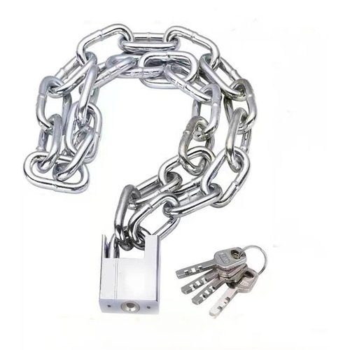 Safety Bicycle Chain Lock, Motorcycle Lock, Cannot Be Cut with Bolt Cutters Or Hand Tools.Premium Case-Hardened Security Chain for Motorcycles, Bike, Generator, Gates ,Outdoor Furniture,, Silver
