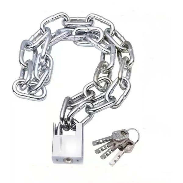 Safety Bicycle Chain Lock, Motorcycle Lock, Cannot Be Cut with Bolt Cutters Or Hand Tools.Premium Case-Hardened Security Chain for Motorcycles, Bike, Generator, Gates ,Outdoor Furniture,, Silver