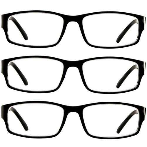 TruVision Readers Reading Glasses - 9504H - 3 Pack - Black - 3.00