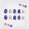24Pcs 4th of July Press on Nails Short,Independence Day Fake Nails Square False Nails with Red White Stripe American Flag Designs Patriotic Stick on Nails Full Cover Acrylic Nails for Women and Girls