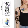 77 Sheets Music Temporary Tattoo Adult Kids Fake Tattoos Birthday Music Festival Party Favors Half Arm Sleeves Guitar Violin Piano Music Notes Tattoo Stickers for Men Women Kids