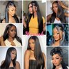 miniask 20 Inch Lace Front Wigs Human Hair Straight Frontal Wigs Human Hair HD Lace 180 Density Pre Plucked Bleached Knots Wig for Women Human Hair Glueless 13x4 lace Front Wigs Human Hair
