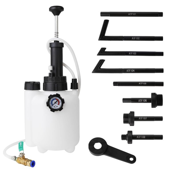 WNZ Transmission Oil Pump Extractor, Transmission Oil Pump, 3 Liter Manual Automotive Oil Filling System with 8PCS ATF Adapters