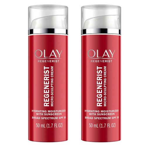 Olay Face Moisturizer Regenerist Microsculpting Cream With SPF 30 Sunscreen for Advanced Anti-Aging, 1.7 Fluid Ounce (Pack of 2)