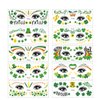 Blindery Irish Sticker Vinyl Saint Patrick's Day Tattoo Four-Leaf Clover Glow Tattoo Sticker Waterproof Shamrock Stickers Clover Luminous Tattoo Stickers for Holiday Ornament (Face tattoo sticker)