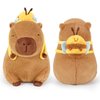 Ditucu Cute Capybara Plush with Bee Backpack Soft Capibara Stuffed Animals Plushies Toys Gifts for Kids Brown 9 inch