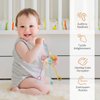 Montesorri-Toys - Montessori Pull String Toy - Made of 100% Food Grade Silicone with Built-in Rattle Function and Easy to Clean Design (Cream Color)