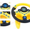 deAO Kids Steering Wheel for Backseat with Car Key Pretend Driving Simulated Driving Steering Wheel Toy with Light and Music Gifts for Kids (Yellow)