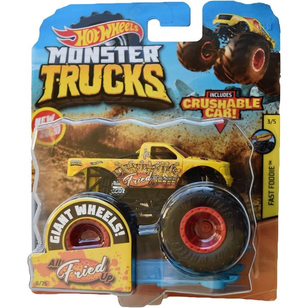 Hot Wheels Monster Trucks All Fried Up, Crushable Car 9/75