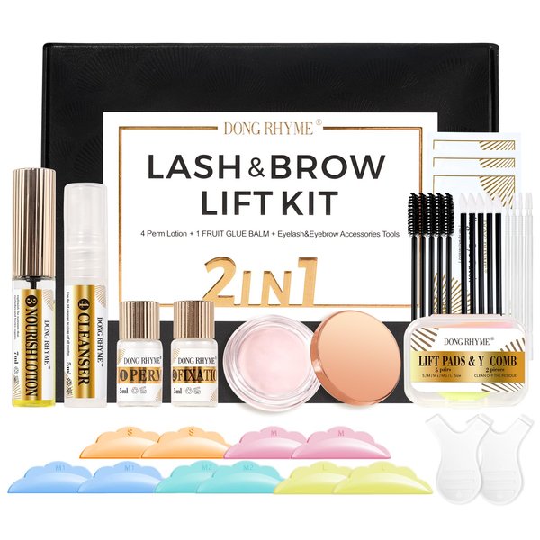 Lash Lift Kit - Professional Brow Lamination Kit, Eyelash Perm Kit with Safe and Harmless Ingredients, Salon-Quality Eyelash Lift Kit Easy for Beginner Lash Perm Kit by DONG RHYME