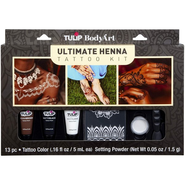 Tulip Body Art Ultimate Henna Tattoo Kit, Temporary Tattoos, Body Art Stencils