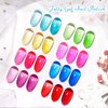 MEET ACROSS 8PCS Jelly Crystal Gel Nail Polish Set, Jelly Gel Polish Kit, Glaze Glass Transparent Nail Polish Sheer Pink Green Blue Nail Gel Polish, Soak Off UV Nail Gel for Home Manicure Nail Salon