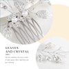 Easedaily Leaf Bride Wedding Hair Comb Silver Crystal Bridal Hair Piece Rhinestone Hair Accessories for Women and Girls