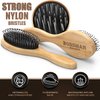 Bossman Boar and Nylon Bristle Hair and Beard Brush - Detangles & Straightens - Wooden Oval Wet Brush for Men