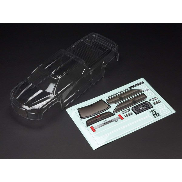 ARRMA 1/10 Clear Body with Decals: Big Rock Crew CAB 4X4 BLX, ARA402284, Small, Clear