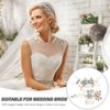 NUOBESTY 4Pcs Wedding Hair Clip Comb Handmade Bridal Hair Clip Pearl Floral Leaf Hair Accessories for Women Wedding ( Green )