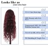 Miz Barn Lace Frontal Wigs 13X4X1 Human Hair Body Wave Wig Pre Plucked Lace Front Wigs Human Hair Brazilian Virgin Hair Lace Frontal Wig with Baby Hair Deep Curly Wigs for Women 26 Inch (BURGUNDY#)