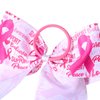 Breast Cancer Awareness Hair Scrunchies Ribbon Cheer Hair Bow Ties with Ponytail Holder Hair Band Hair Elastic Cheerleading Stretch Hair Tie Ponytail Holder Hair Access for Women 1PCS