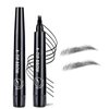 Fosiut Eyebrow Pen Waterproof Microblading Eyebrow Pencil with 4-Prong Micro-Fork-Tip Applicator, Eyebrow Contouring Pen for Women Creates Natural Looking Brows Effortlessly (Natural Black)