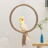 Bird Rope Swing Toy Parrot Climbing Perch Stand for Cockatiel Conure Cockatoo Parakeet Cage Hanging Decor (B: Round)