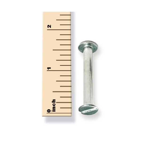 TruBind Aluminum Chicago Screw and Post Sets | 1-1/2 inch Post Length | 3/16 inch Post Diameter | Silver-Colored | 100 Screws and 100 Posts