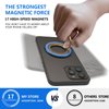 Magnetic Phone Ring Holder for MagSafe pop Socket,【Two-Sided Magnetic】 360° Rotation Magnetic Phone Grip for iPhone 16/15/14/13/12 Series/Samsung/Google,Pop Socket for iPhone(Blue with Gold)