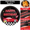 25 Guests Race Car Birthday Party Supplies Plates Napkins Forks Set Disposable Racing Car Tableware Paper Plates Dinnerware for Boys Kids Baby Shower Decorations Favors