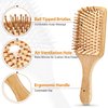 Pack of 2 Bamboo Hair Brushes, 100% Natural Eco-friendly Hair Brush with Bamboo Bristles, Massages Scalp Anti-Static Hair Detangle for All Types, Lightweight (Paddle)
