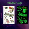 Qpout 18 Sheets Glow In The Dark Music Rock Band Star Temporary Tattoos,Luminous Guitar Rock and Roll Fake Tattoos Stickers for 90s Themed Birthday Party Decorations Favors Supplies Carnival