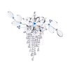 ACCESSORIESFOREVER Women Bridal Wedding Jewelry Crystal Rhinestone Mesh Floral Dangle Drape Hair Comb Pin