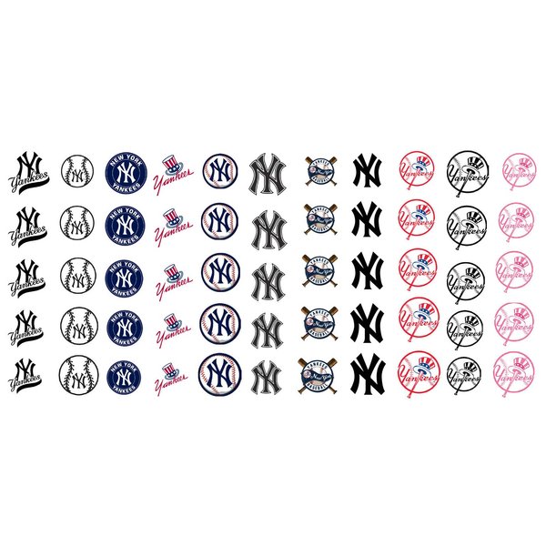 Sports Team for New York NYC Baseball Waterslide Nail Art Decals - Salon Quality!