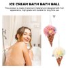 COHEALI 2Pcs Bath Loofah Sponge Ice Cream Cone Shower Sponge Exfoliating Mesh Pouf Bath Ball Body Scrubber Exfoliator for Men Women Light Yellow Pink