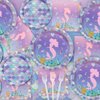 Mermaid Party Decorations - 81Pcs Mermaid Party Tableware Set, Mermaid Scale Theme Tablecloth, Mermaid Plates and Napkins for Under the Sea Ocean Little Mermaid Birthday Party Supplies, Serves 20