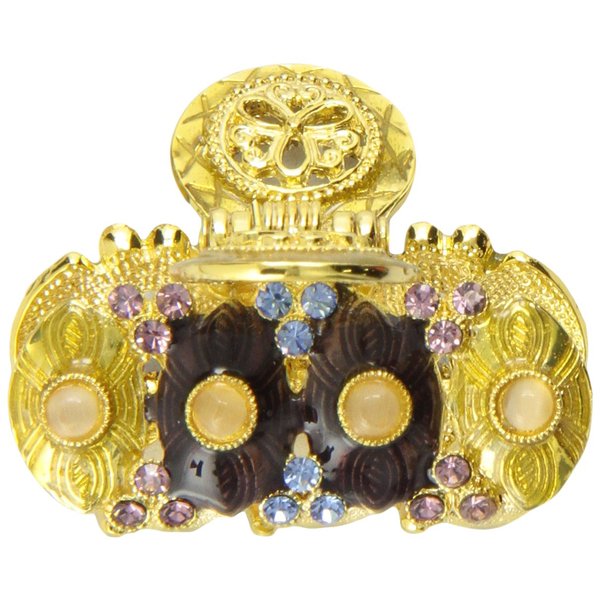 Caravan Light Pink Pearls In Oval Deco's And Hair Claw Is Jeweled With 44 Rhinestones And Pearls