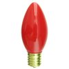 25 Pack 7 Watt C9 Ceramic Red Incandescent Light Bulb, Intermediate Base