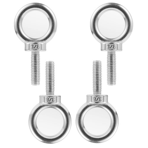 Eowpower 4 Pieces 3/8"-16 UNC 304 Stainless Steel 3/8" x 1-1/4" Lifting Ring Eye Bolt Eyebolt