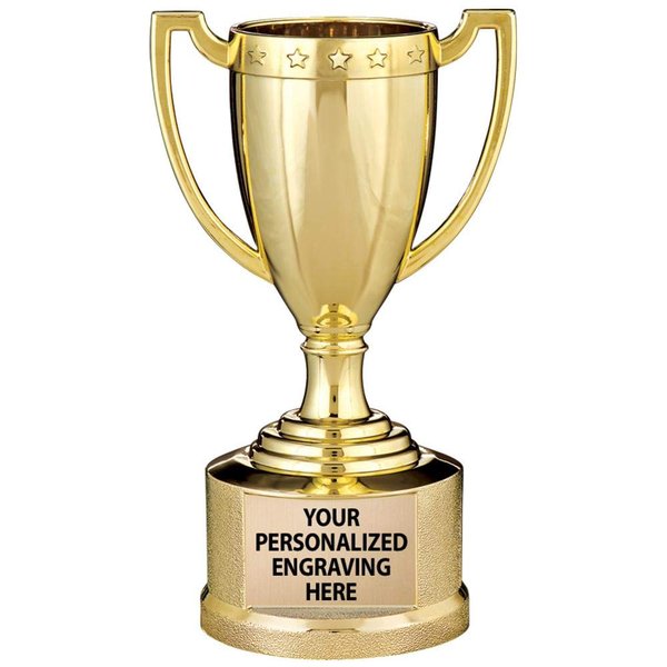 Gold Trophy Cup, 5 1/2" Shiny Gold Award Trophy Cups, Great for Custom Trophy Keepsake, Free Engraving, 6 Pack