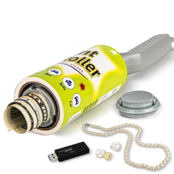 Livebe Real Working Lint Roller with Storage, Secret Stash Safes, Secret Hidden Diversion,Money Jewelry Storage (man)