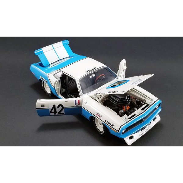 1970 Plymouth Hemi Barracuda #42 Henri Chemin"Chrysler of France" Limited Edition to 696 pieces Worldwide 1/18 Diecast Model Car by Acme A1806102