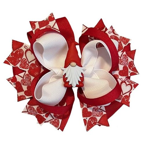 Valentine's Day Red Gnome Boutique Hair Bow