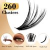 Miuffue DIY Lash Extension Kit 260 PCS Individual Cluster Lashes Kit 0.07D 10-16mm MIX 30D 40D Eyelash Extension Kit Lash Bond and Seal Glue Remover with Eyelash Tweezers (C Curl)