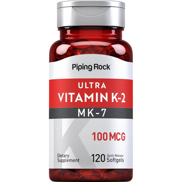 Piping Rock Vitamin K2 MK-7 | 100 mcg | 120 Softgels | Non-GMO, Gluten Free Supplement