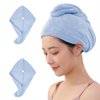 AGKXHDEC 2 Packs Microfiber Towel, Hair Turbans for Wet Hair, Drying Hair Wrap for Women (Blue,Blue)