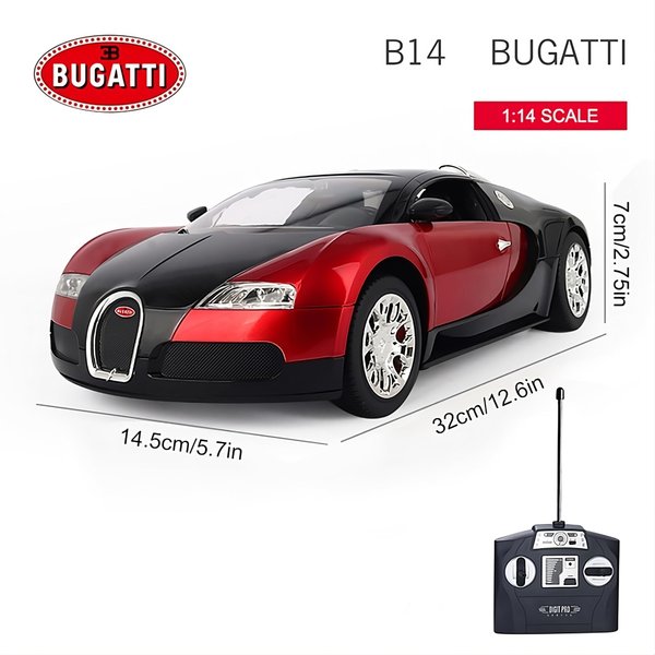 Vinie Remote Control Car for Boys, RC Cars Bugatti Veyron, 1:24 Scale Officially Licensed Kids Toys, Drift Car with Cool Led Lights, 4 5 6 7 8 9 10 11 12 Year Old Boy Birthday Gift (Red)