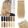 SEGO 2 Pcs Short Hair Extensions Clip in Human Hair 6 Inch 20g Hairpiece Human Hair Toppers for Women With Thinning Hair Adding Hair Volume /24 Natural Blonde