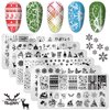 SILPECWEE 6 Pieces Valentine's Day Nail Stamp Nail Stamping Plate Holiday Heart Nails Design Nail Stencils Nail Art Template Nail Polish Stamp Tools Nail Art Accessories for Acrylic Nails